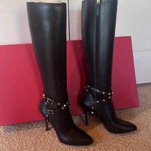 Valentino Rockstud knee high boots